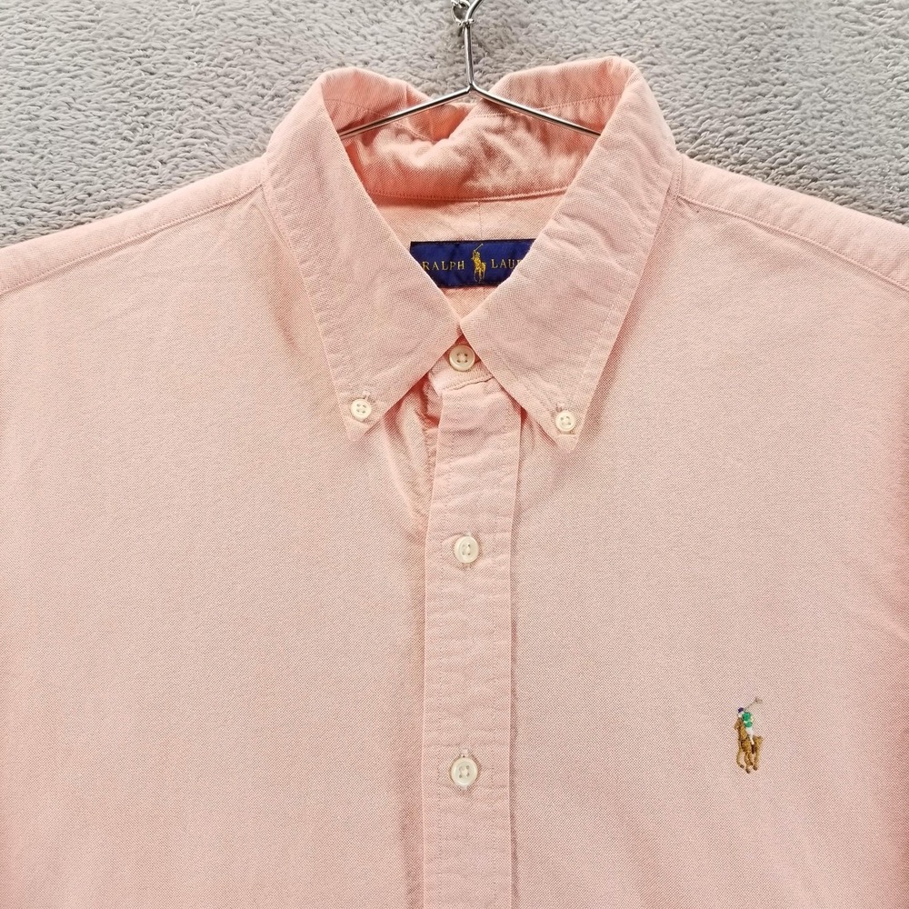 Polo Ralph Lauren Shirt Mens XL Orange Oxford Solid Long Sleeve Button Down